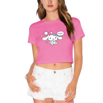 Vibrant Cute Cartoon Character Trend?Setting Women Cropped Tee