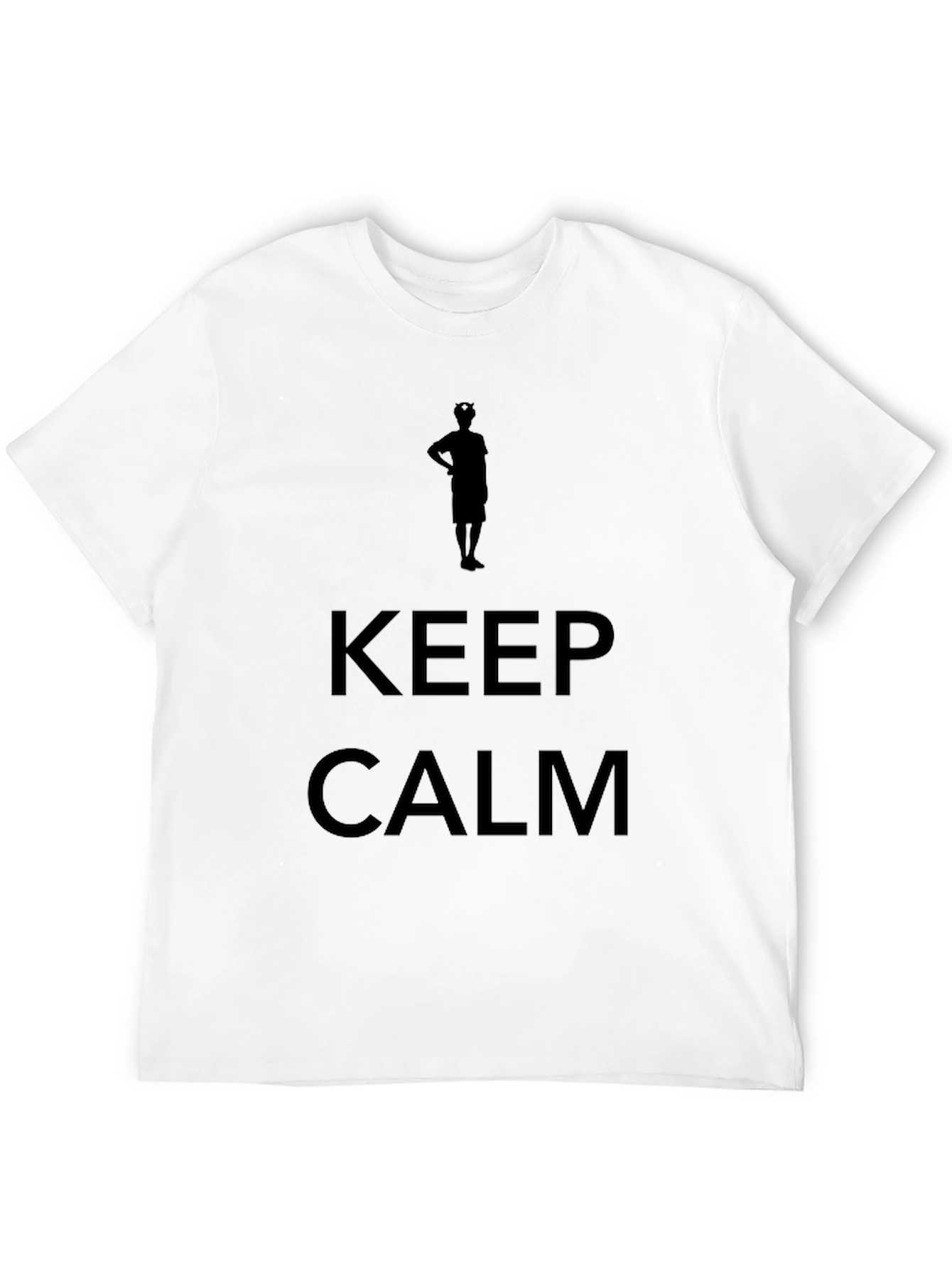 Mens Keep Calm Graphic Print Black T-Shirt