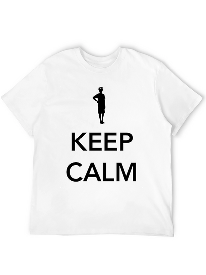 Mens Keep Calm Graphic Print Black T-Shirt