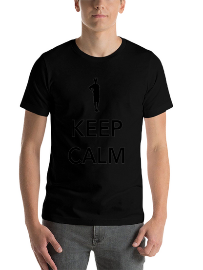 Mens Keep Calm Graphic Print Black T-Shirt