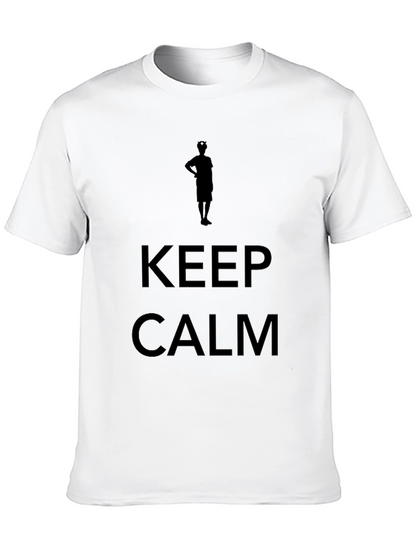 Mens Keep Calm Graphic Print Black T-Shirt