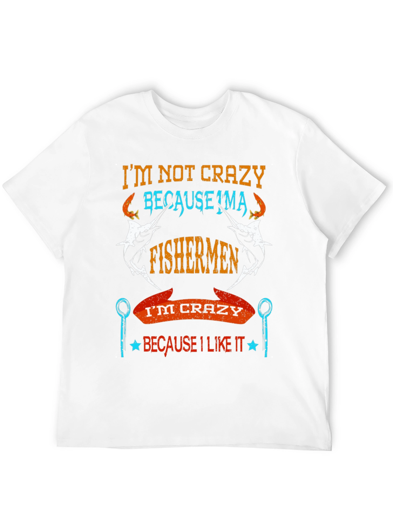 Fishermen Crazy Graphic Tee - Soft Cotton Black T-Shirt