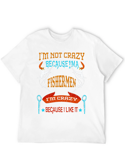 Fishermen Crazy Graphic Tee - Soft Cotton Black T-Shirt