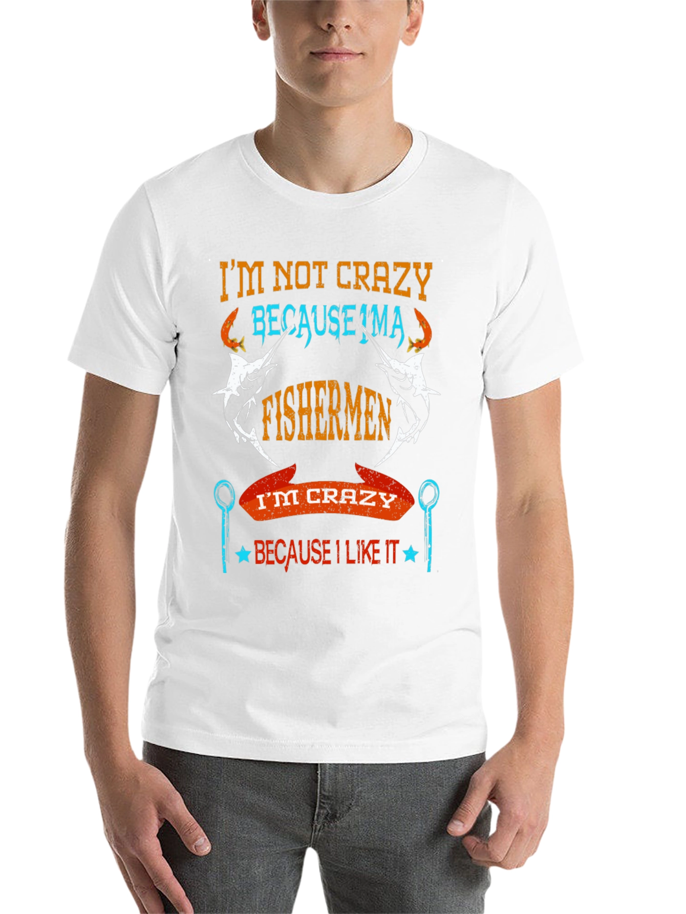 Fishermen Crazy Graphic Tee - Soft Cotton Black T-Shirt
