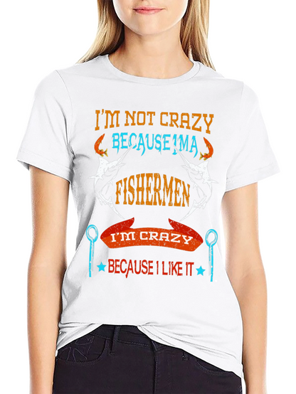 Fishermen Crazy Graphic Tee - Soft Cotton Black T-Shirt