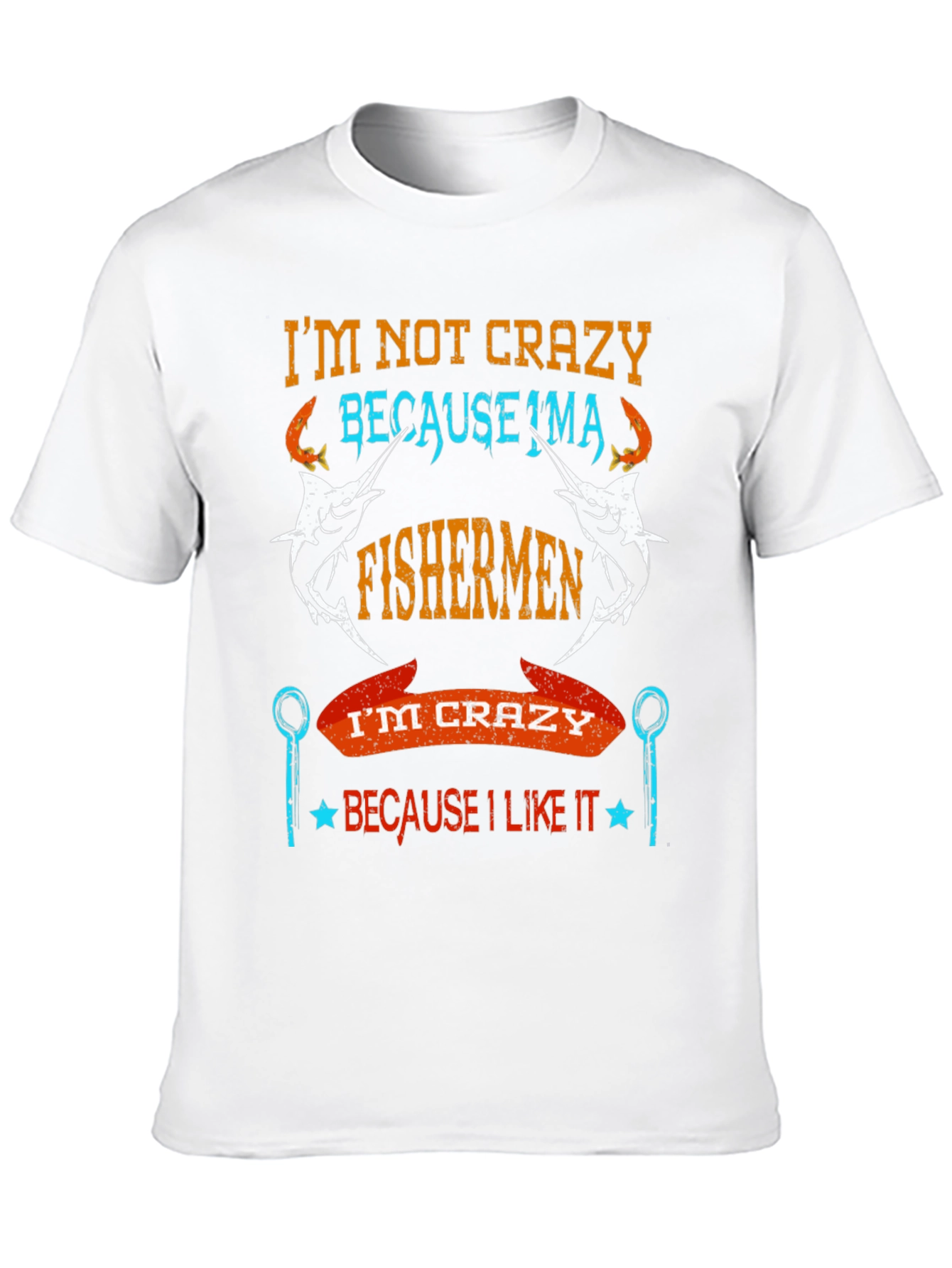 Fishermen Crazy Graphic Tee - Soft Cotton Black T-Shirt