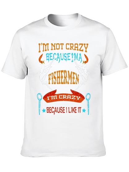 Fishermen Crazy Graphic Tee - Soft Cotton Black T-Shirt