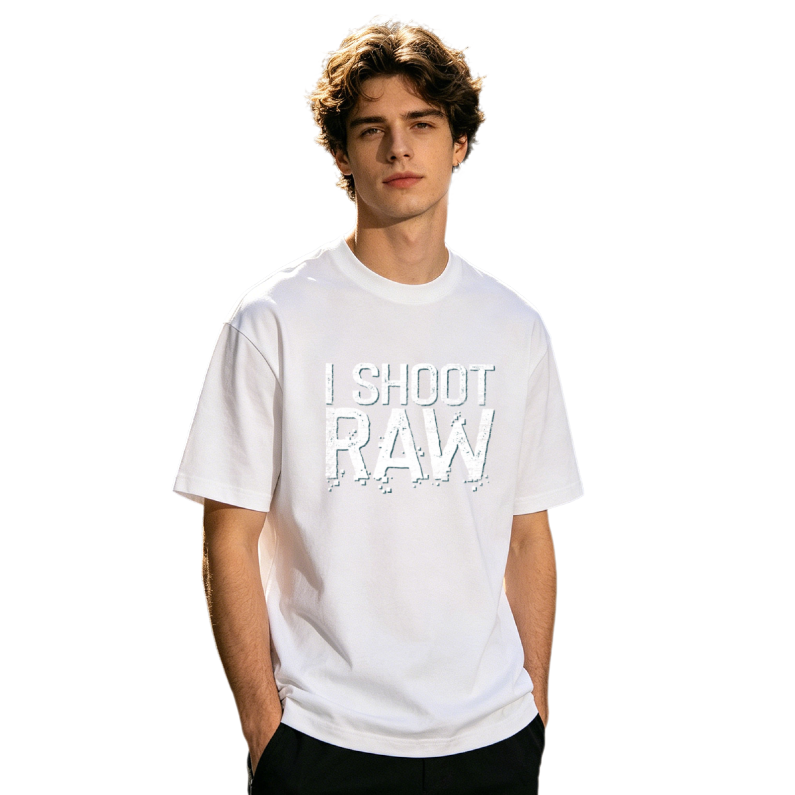 I Shoot Raw Funny Photographer Camera Vintage Print Tee