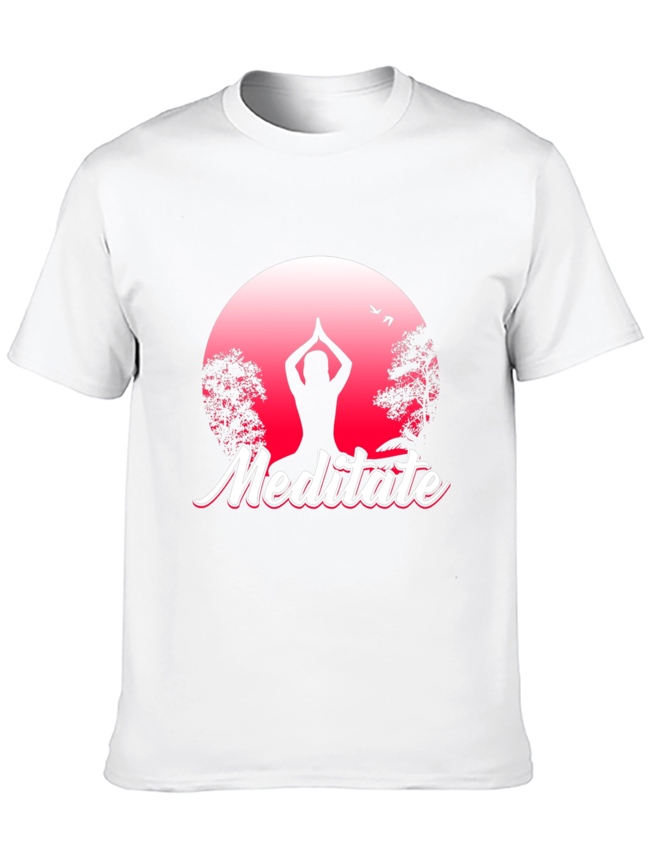 Meditate Graphic Tee - Yoga Silhouette T-Shirt