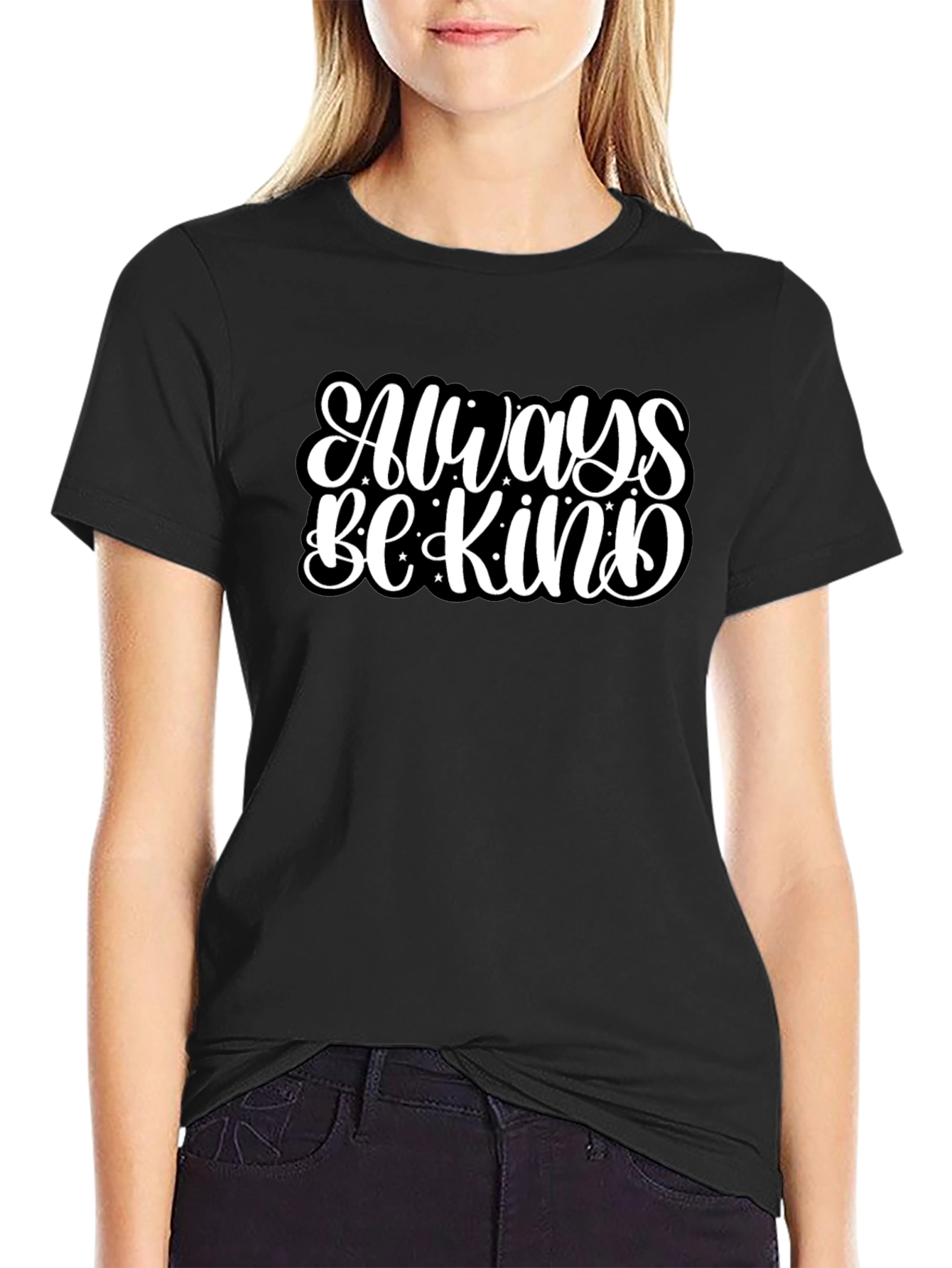 Always Be Kind Graphic Black T-Shirt