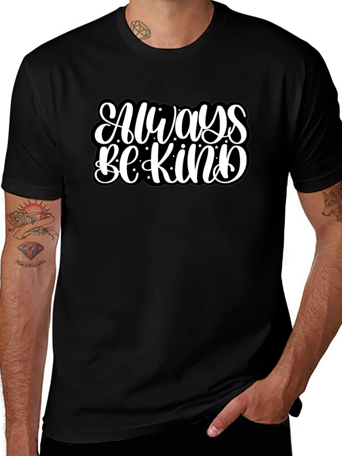 Always Be Kind Graphic Black T-Shirt