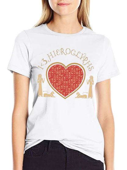 Egyptian Hieroglyphs Heart T-Shirt
