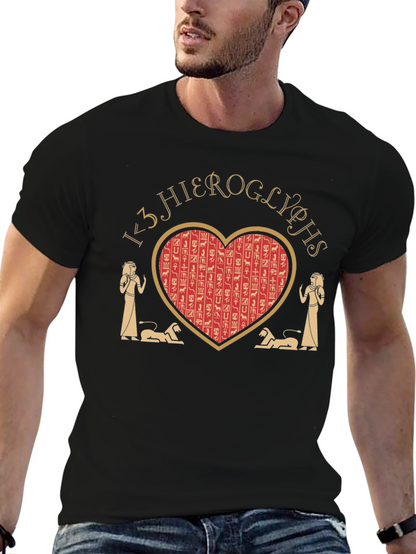 Egyptian Hieroglyphs Heart T-Shirt