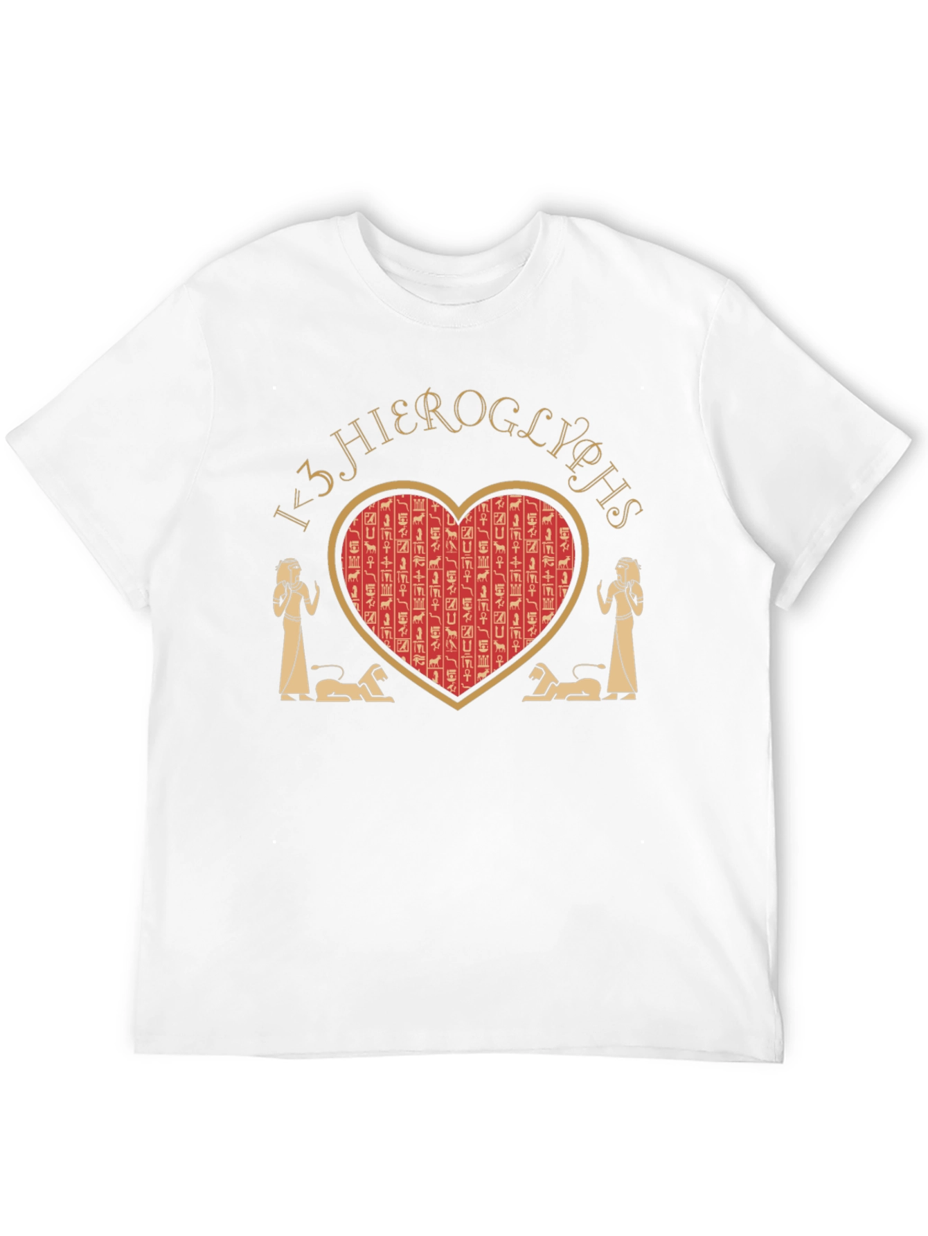 Egyptian Hieroglyphs Heart T-Shirt