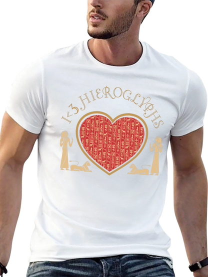 Egyptian Hieroglyphs Heart T-Shirt