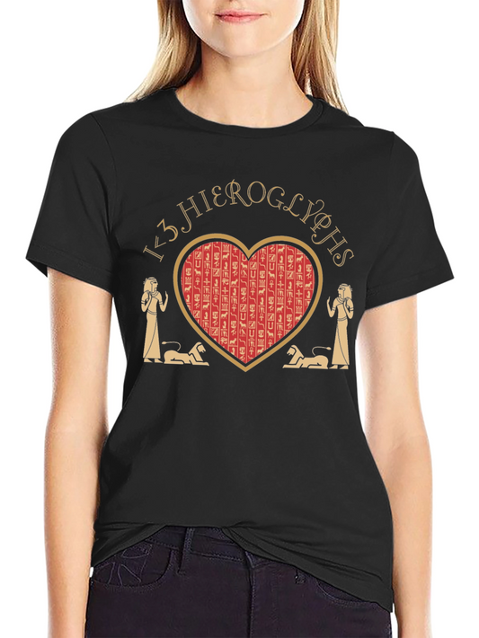 Egyptian Hieroglyphs Heart T-Shirt
