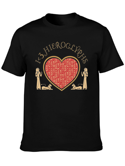 Egyptian Hieroglyphs Heart T-Shirt