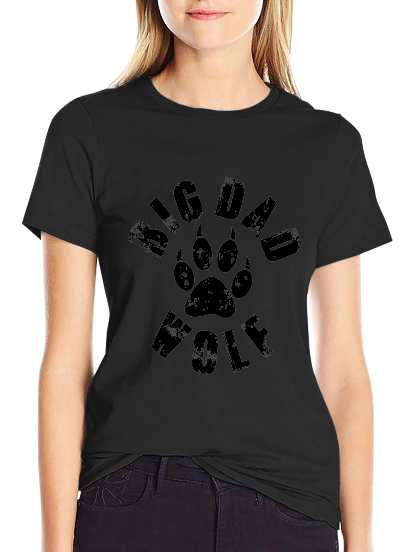 Big Dad Wolf T-Shirt - Mens Black Tee