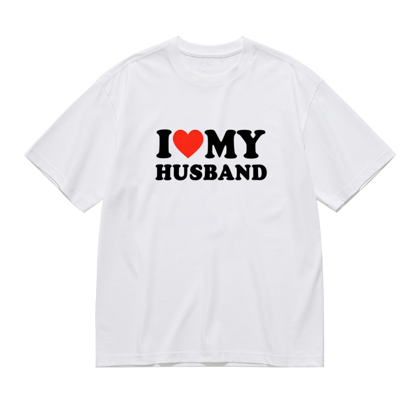 I Love My Husband Heart Print Plus Size Women T-Shirt