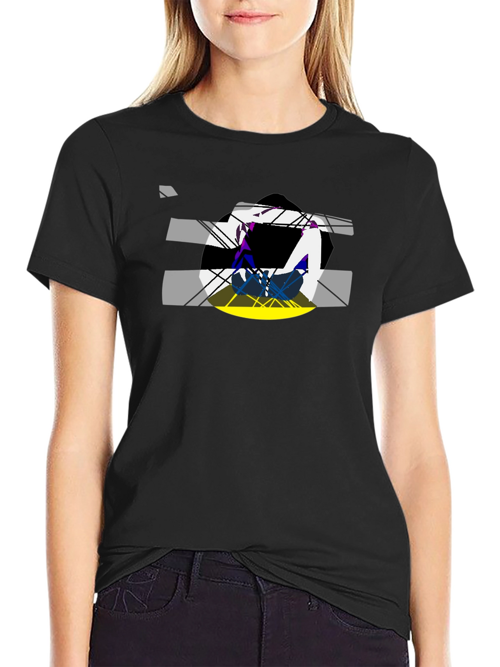 Abstract Graphic Black T-Shirt