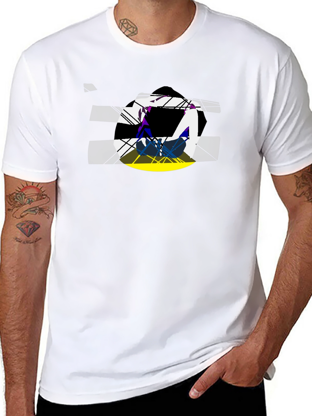Abstract Graphic Black T-Shirt