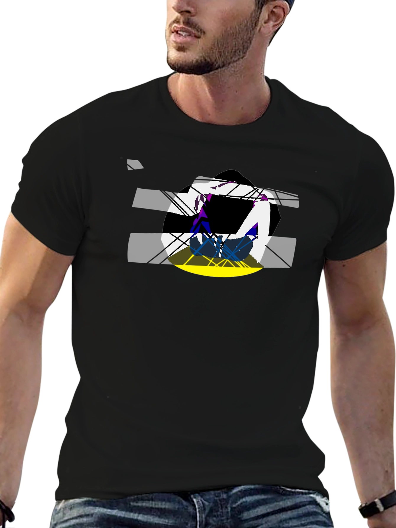 Abstract Graphic Black T-Shirt