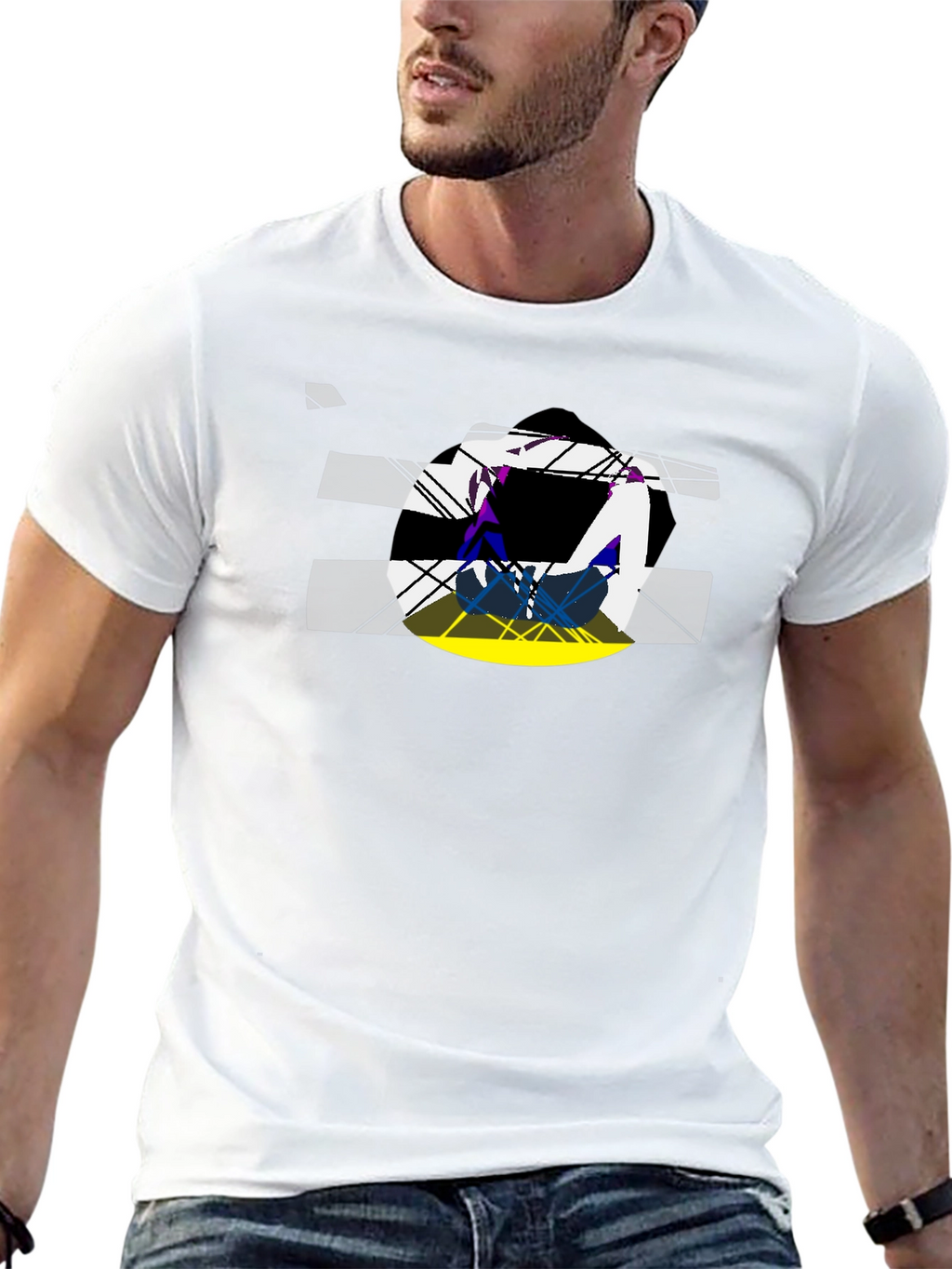 Abstract Graphic Black T-Shirt