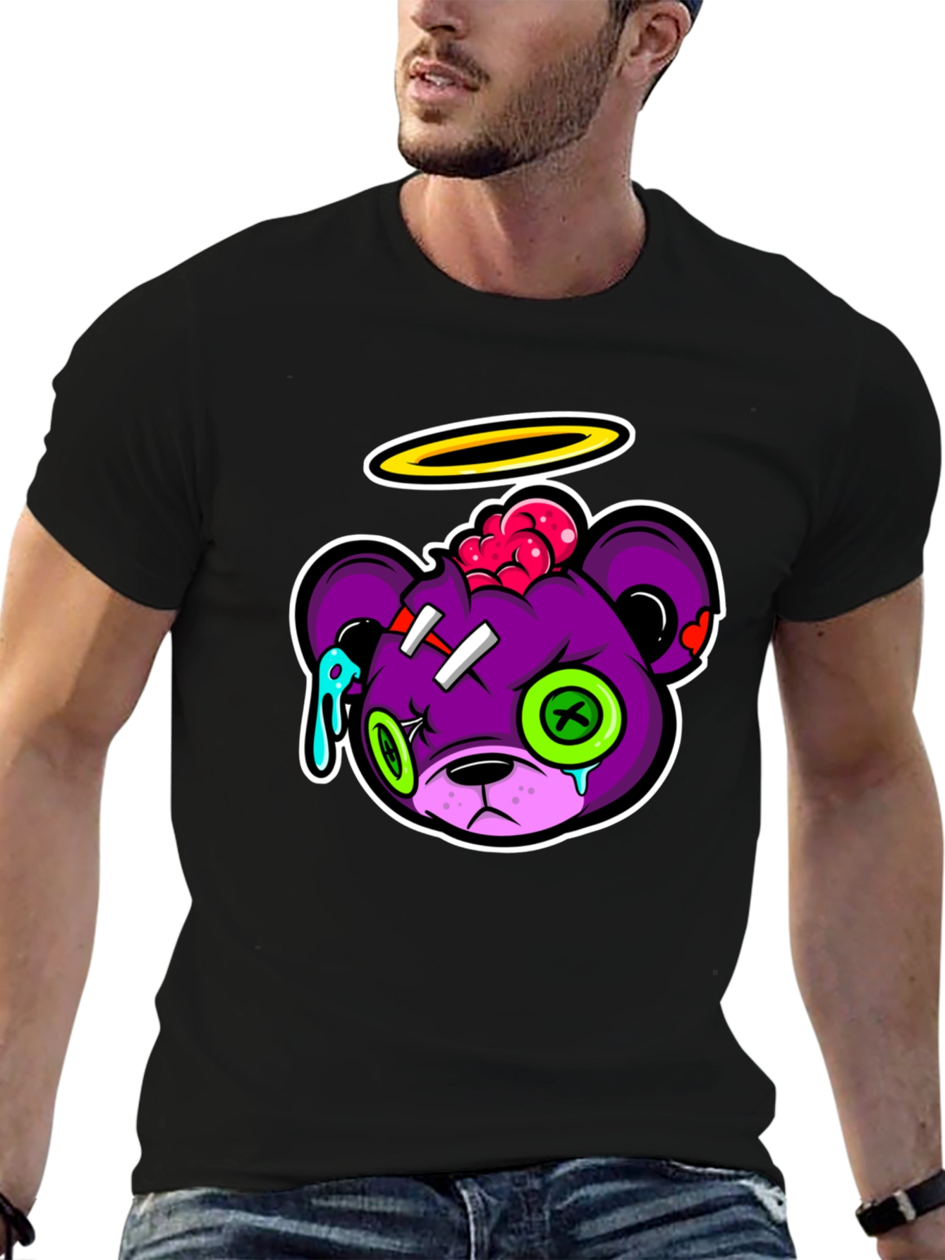 Zombie Bear Graphic T-Shirt