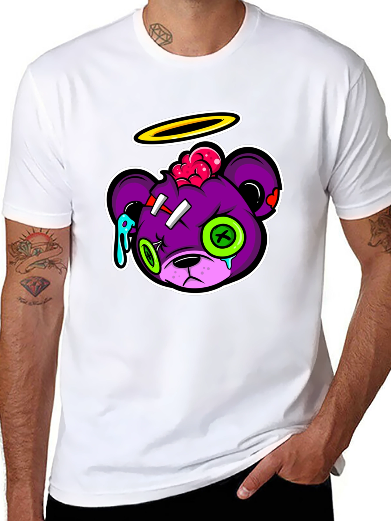 Zombie Bear Graphic T-Shirt