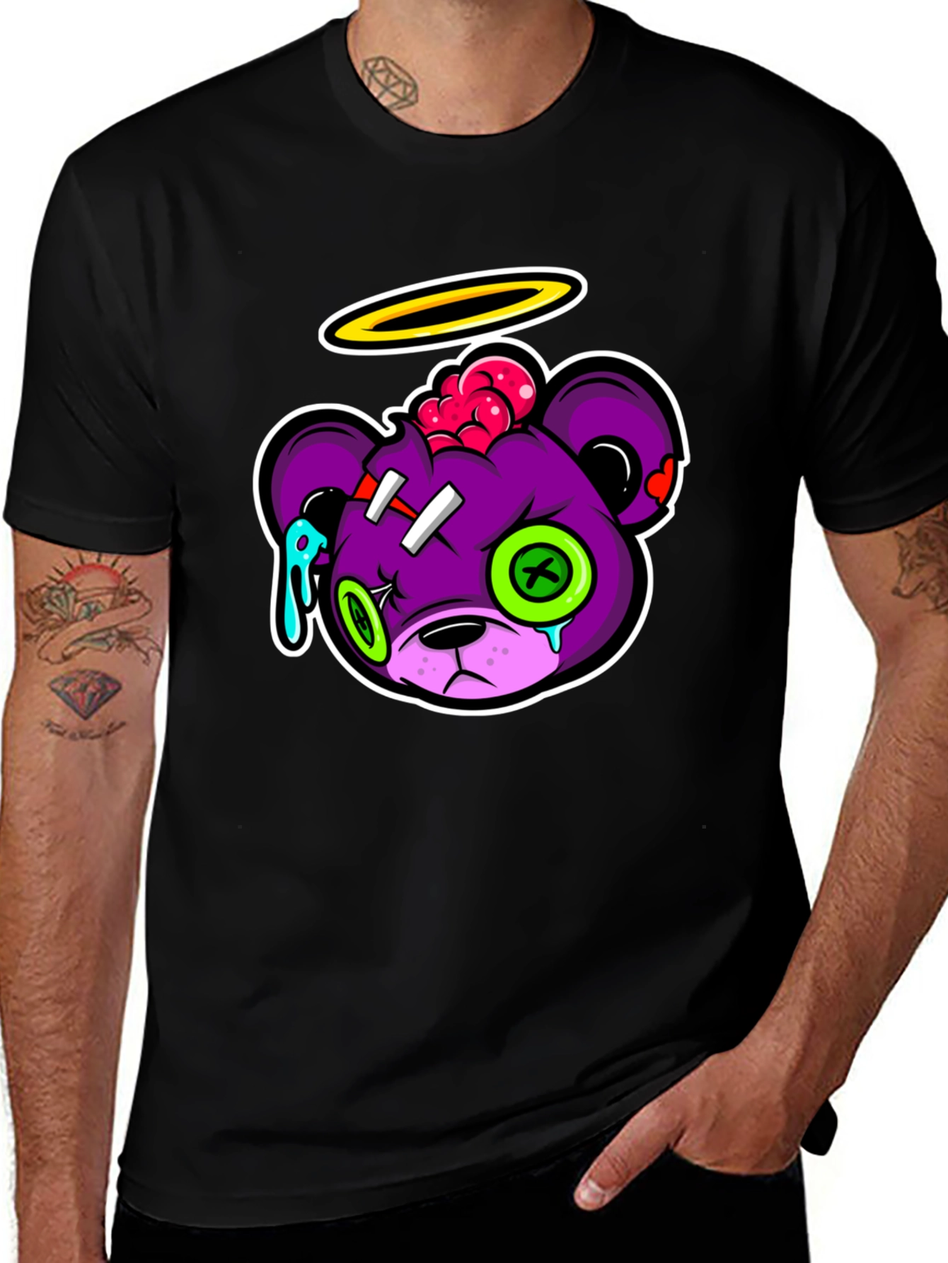 Zombie Bear Graphic T-Shirt