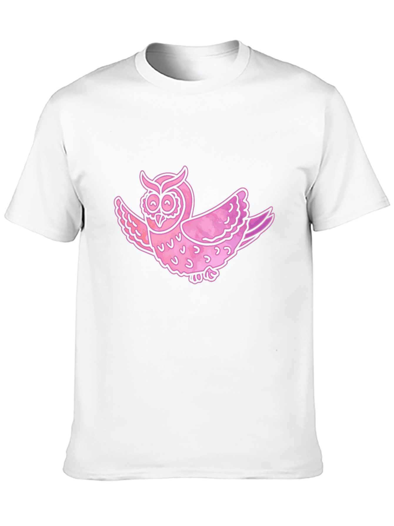 Pink Owl Graphic T-Shirt - Mens Casual Tee