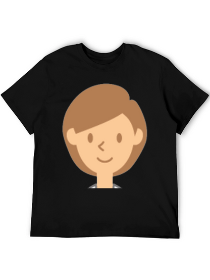 Smiling Face Graphic Black T-Shirt
