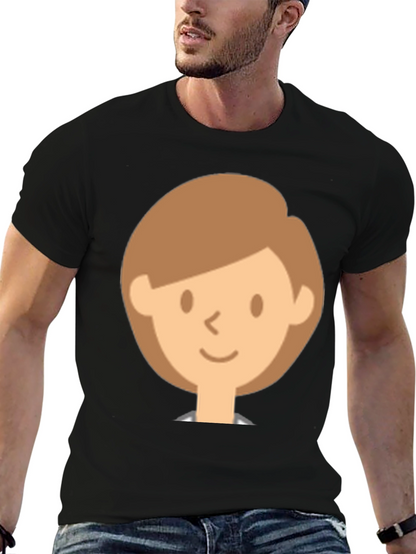 Smiling Face Graphic Black T-Shirt
