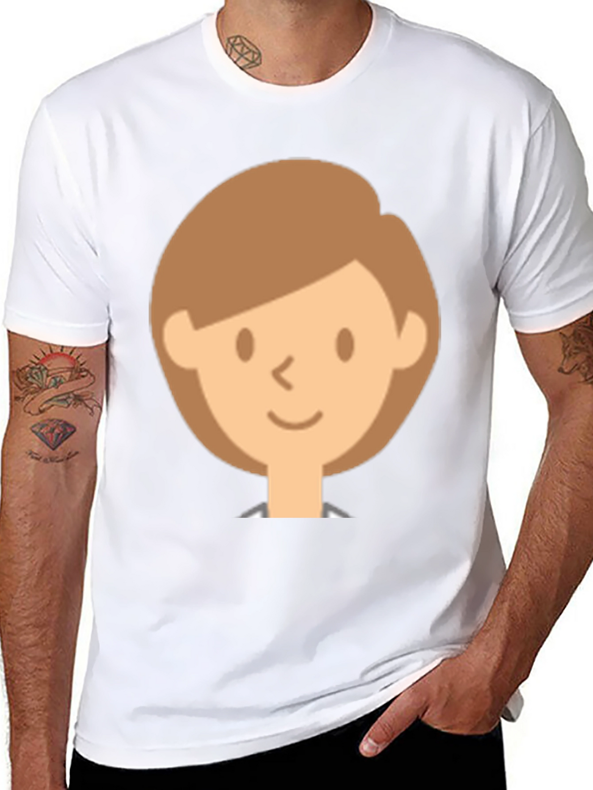 Smiling Face Graphic Black T-Shirt