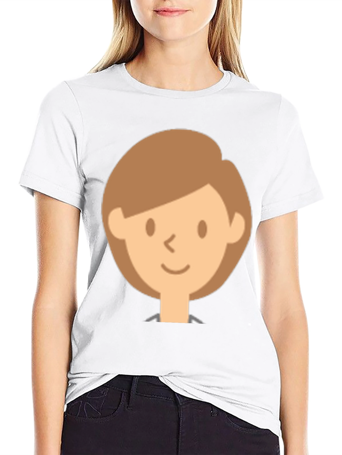 Smiling Face Graphic Black T-Shirt