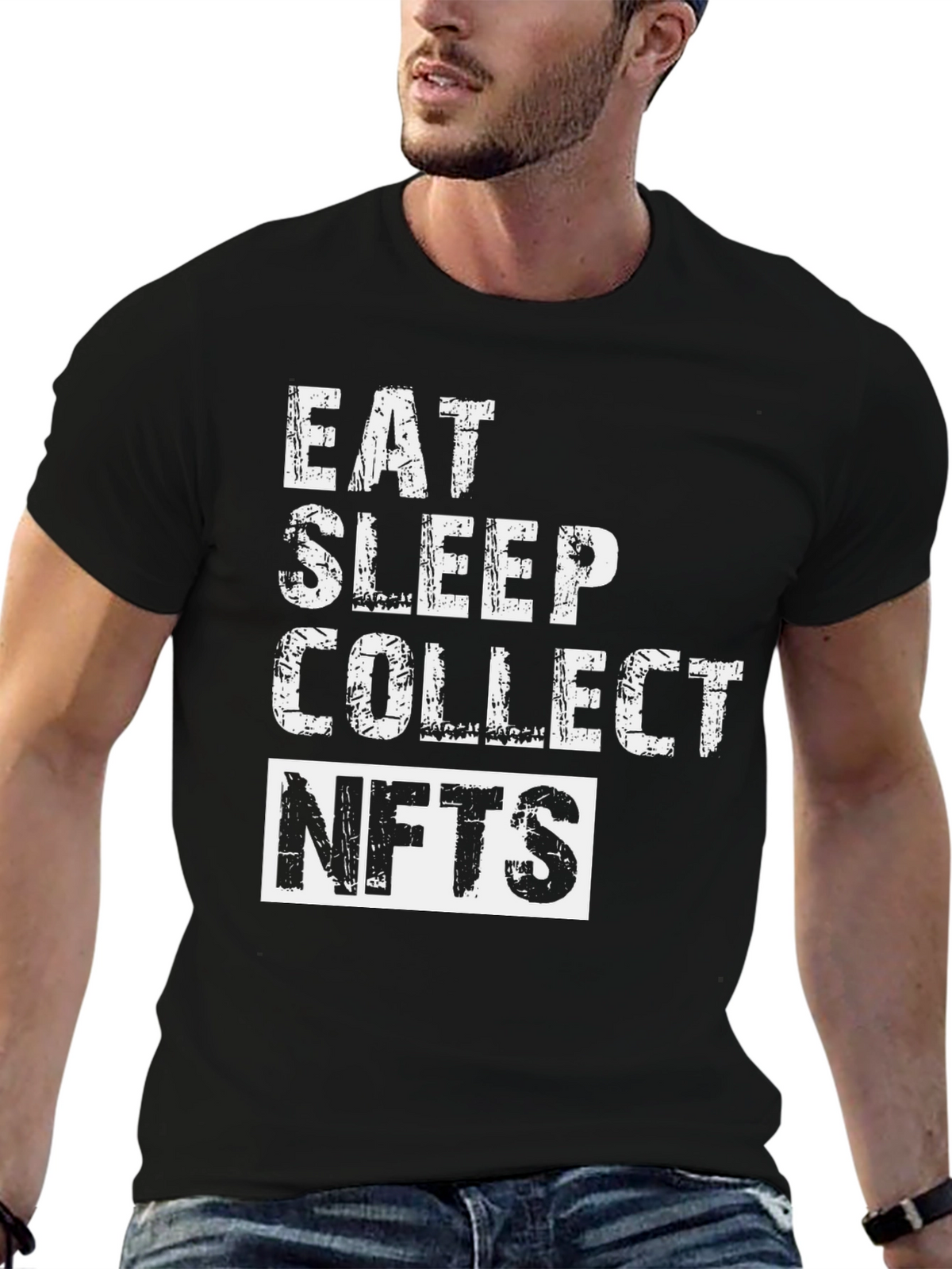 Eat Sleep Collect NFTs - Black T-Shirt