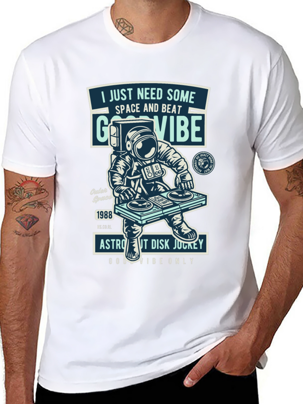 Astronaut DJ T-Shirt - Space & Beat Good Vibes