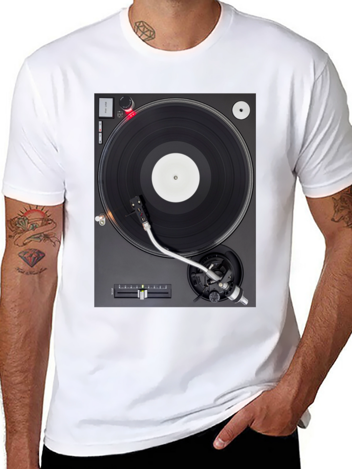 Turntable Graphic T-Shirt - DJ Music Lover Tee