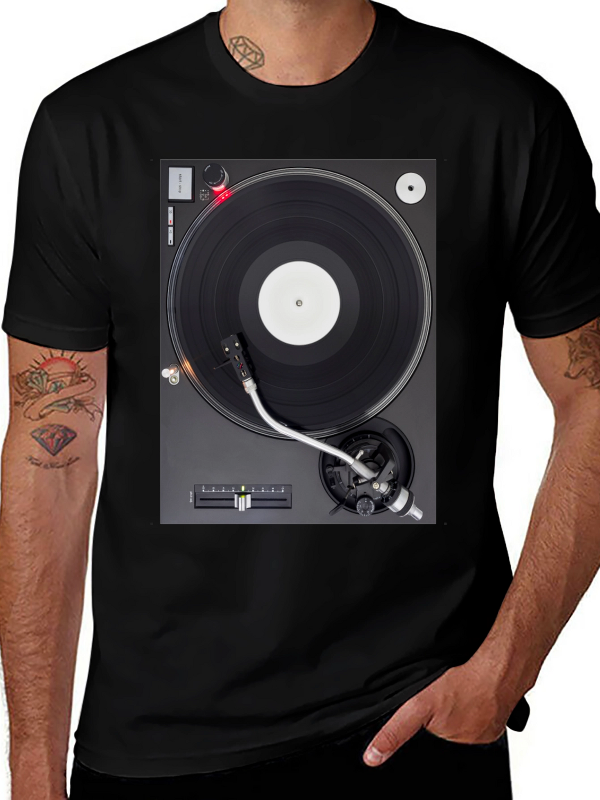 Turntable Graphic T-Shirt - DJ Music Lover Tee