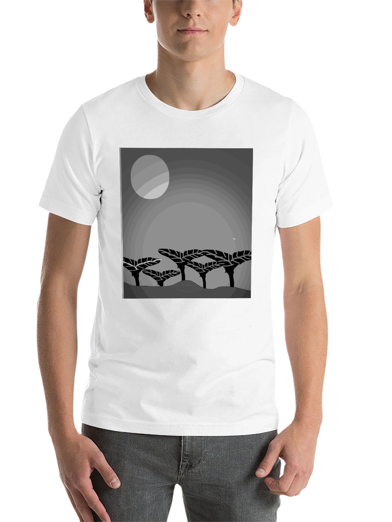Mens Graphic Print Crew Neck T-Shirt
