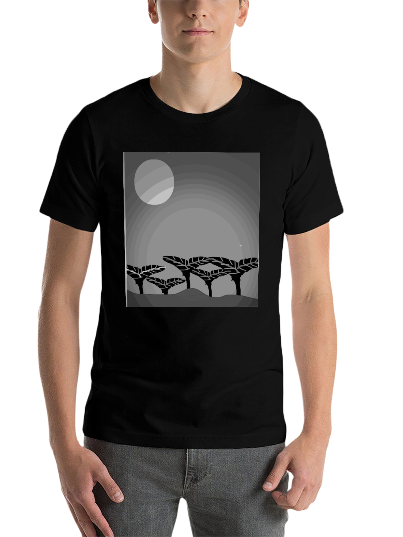 Mens Graphic Print Crew Neck T-Shirt
