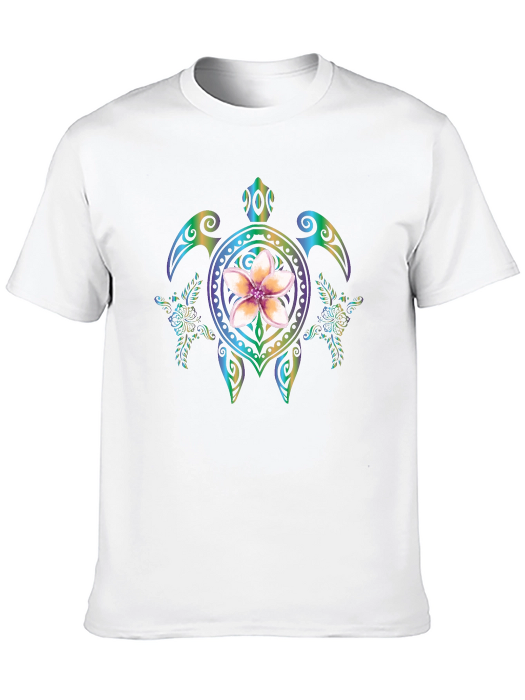 Floral Turtle Graphic Black T-Shirt
