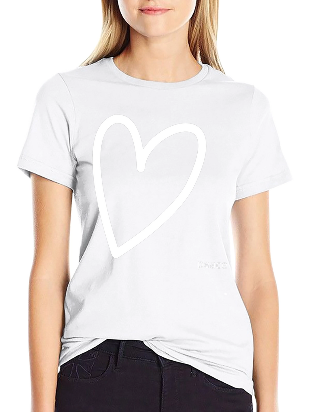 Peace Heart Graphic Tee - Black