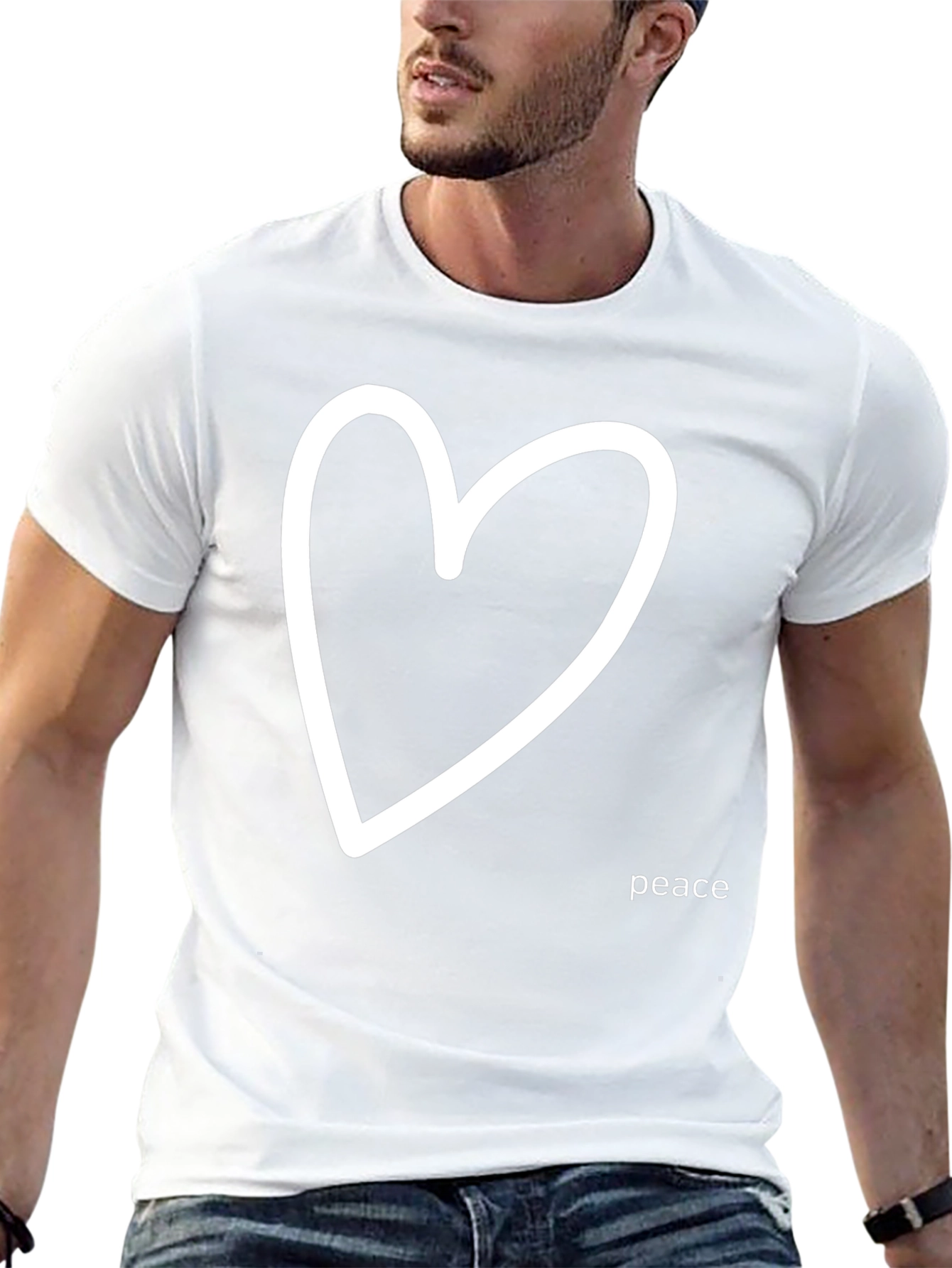 Peace Heart Graphic Tee - Black