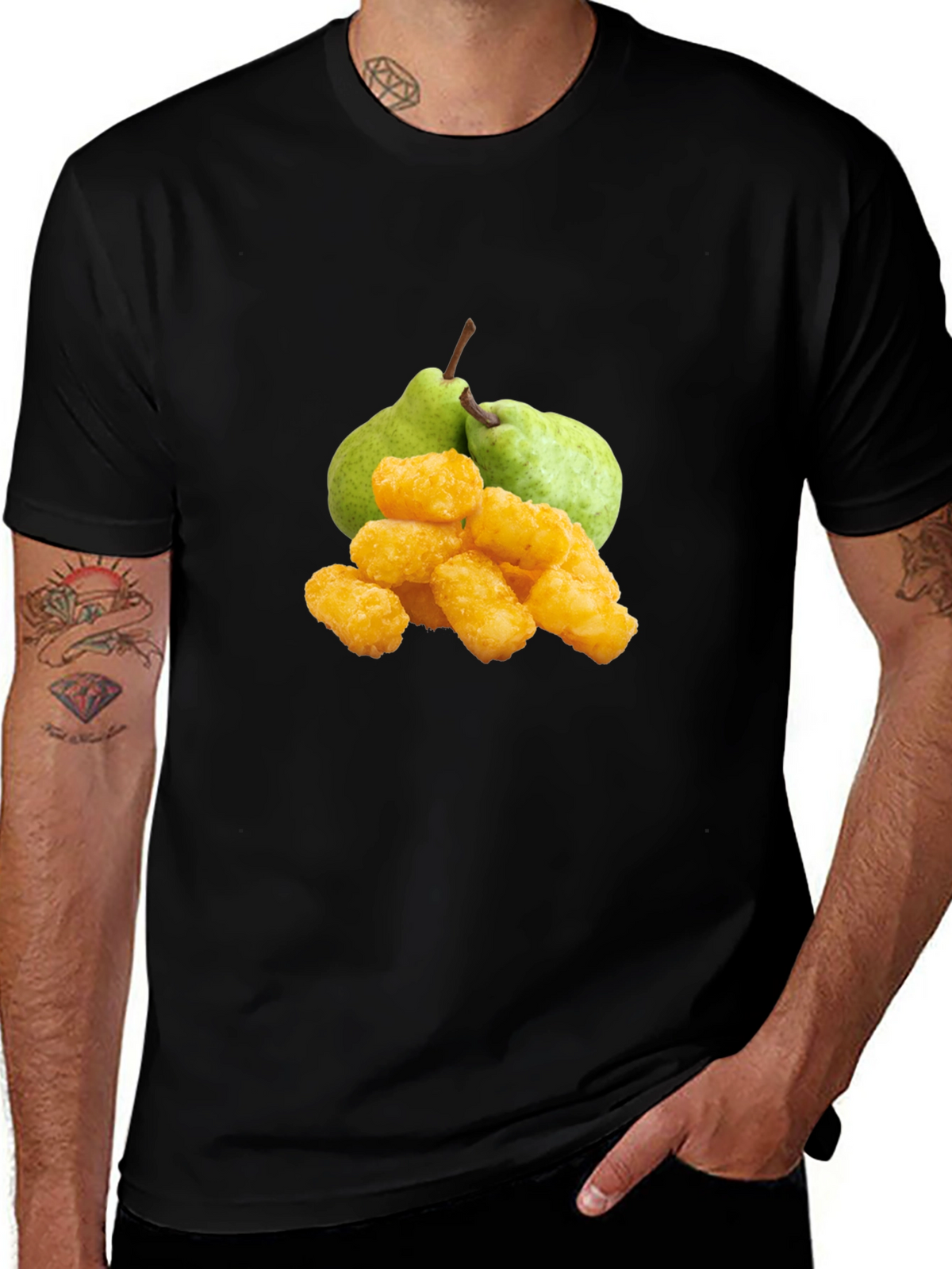Funny Fruit & Tots Graphic Tee - Black