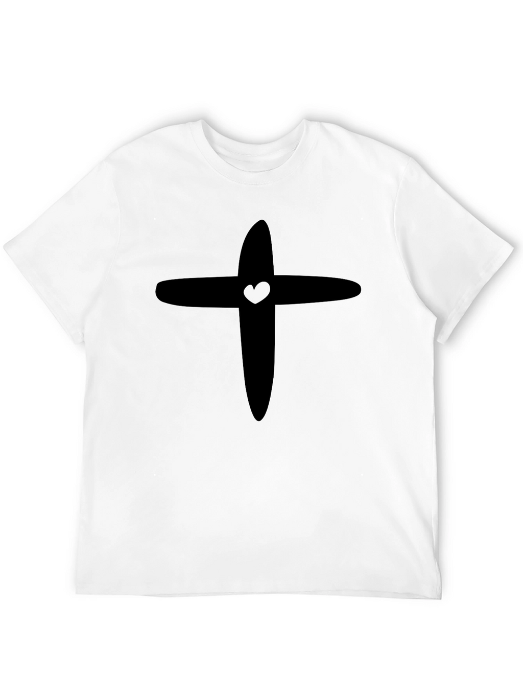Heart Cross Graphic Tee - Black