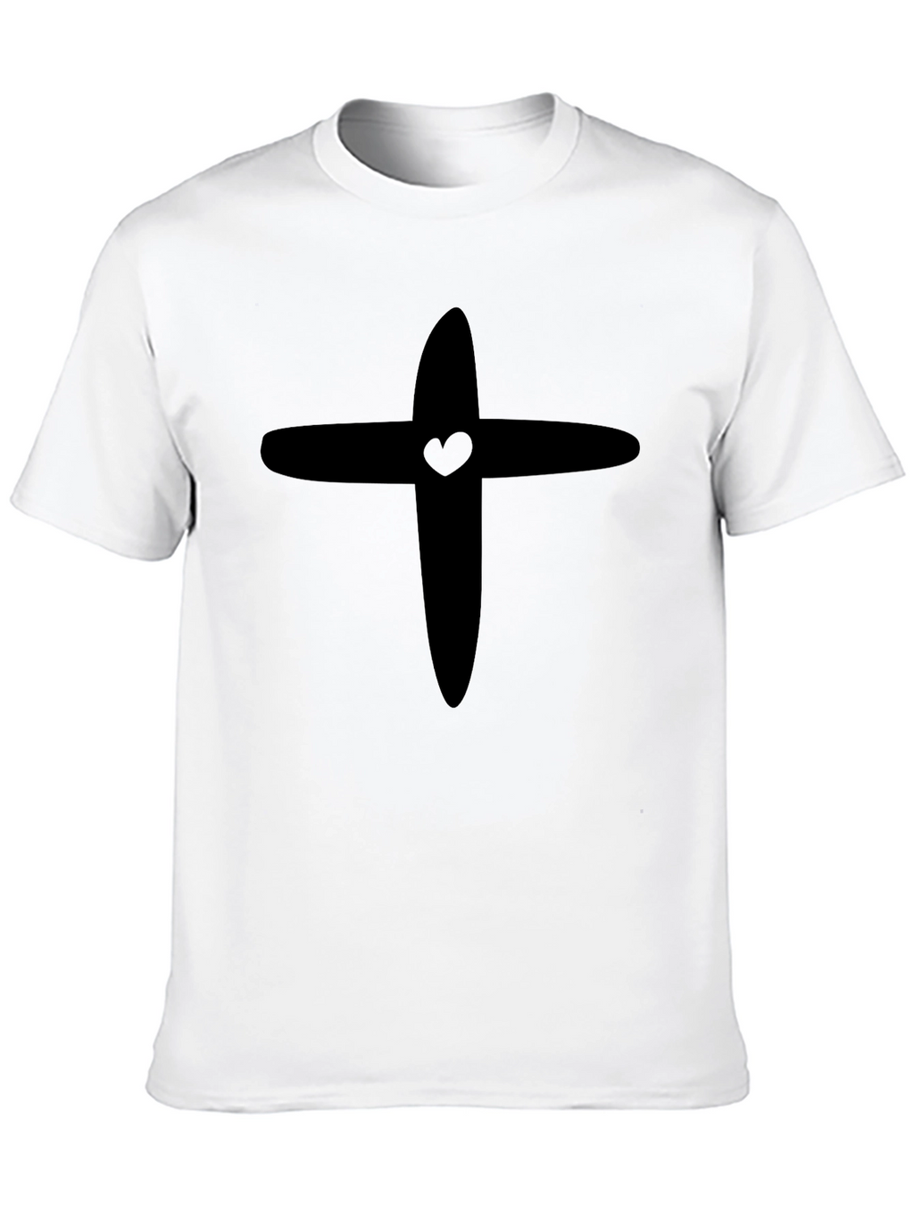 Heart Cross Graphic Tee - Black