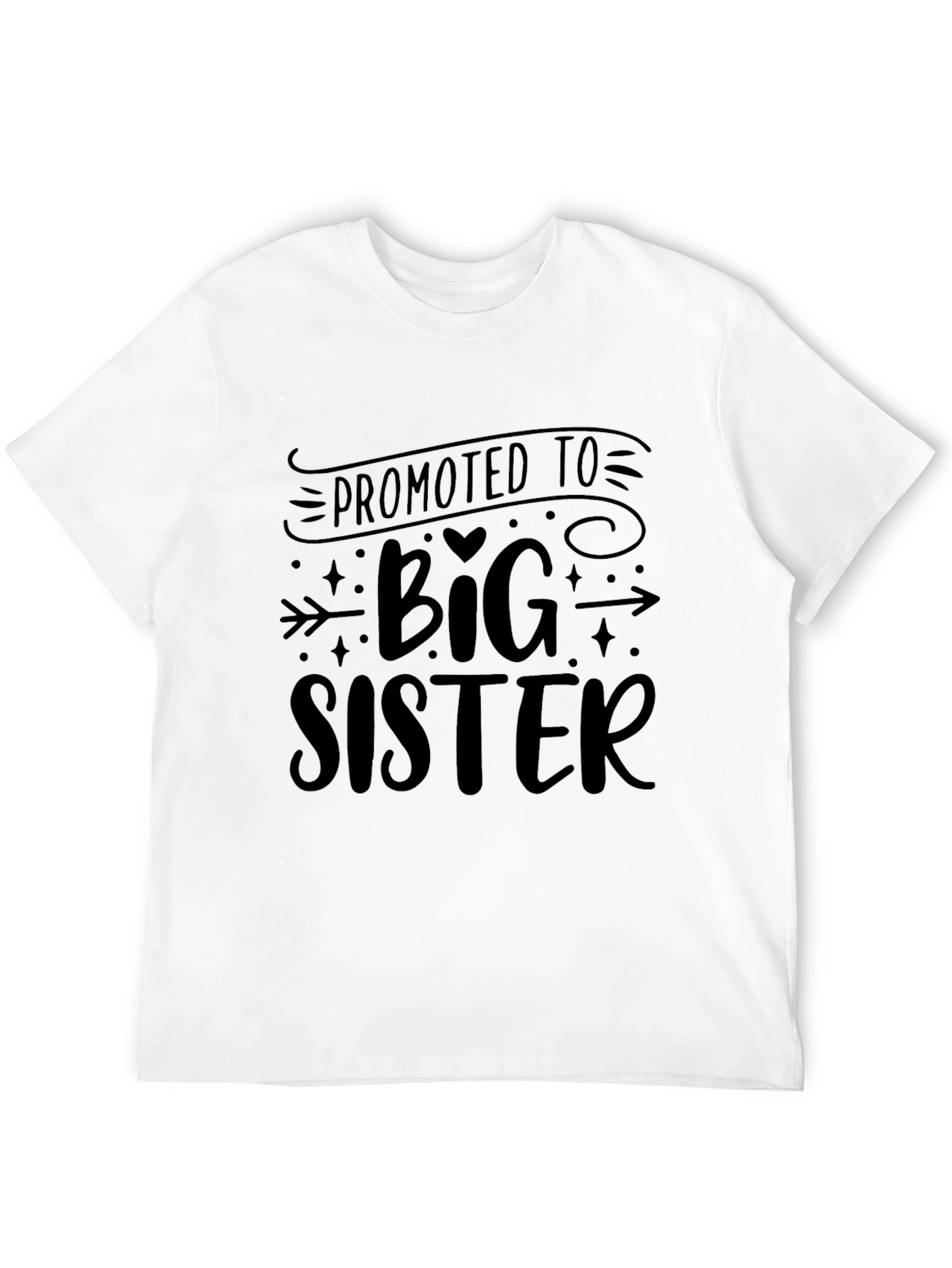 Promoted to Big Sister Graphic Tee - Black