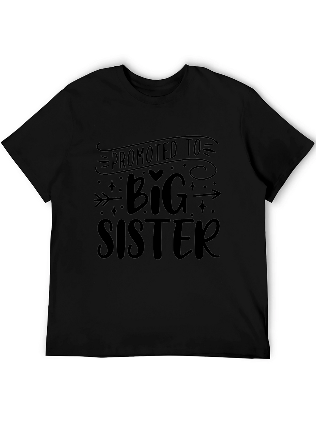 Promoted to Big Sister Graphic Tee - Black