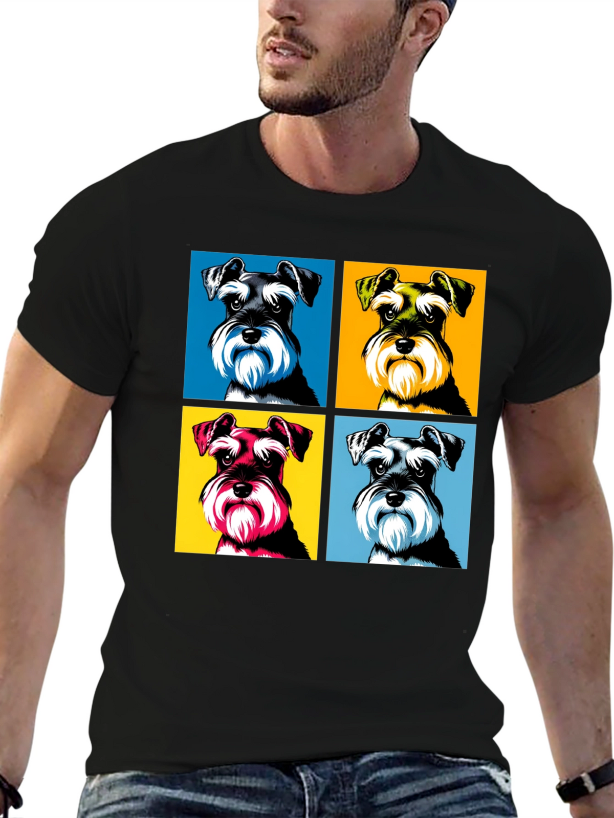 Schnauzer Pop Art T-Shirt - Unique Dog Lover Tee